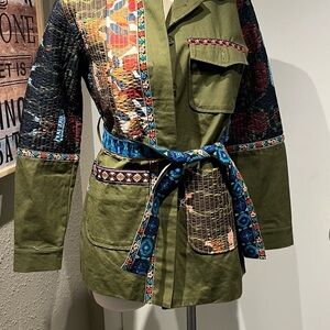 Adore Green Military Field Jacket with Vintage Aesthetic
